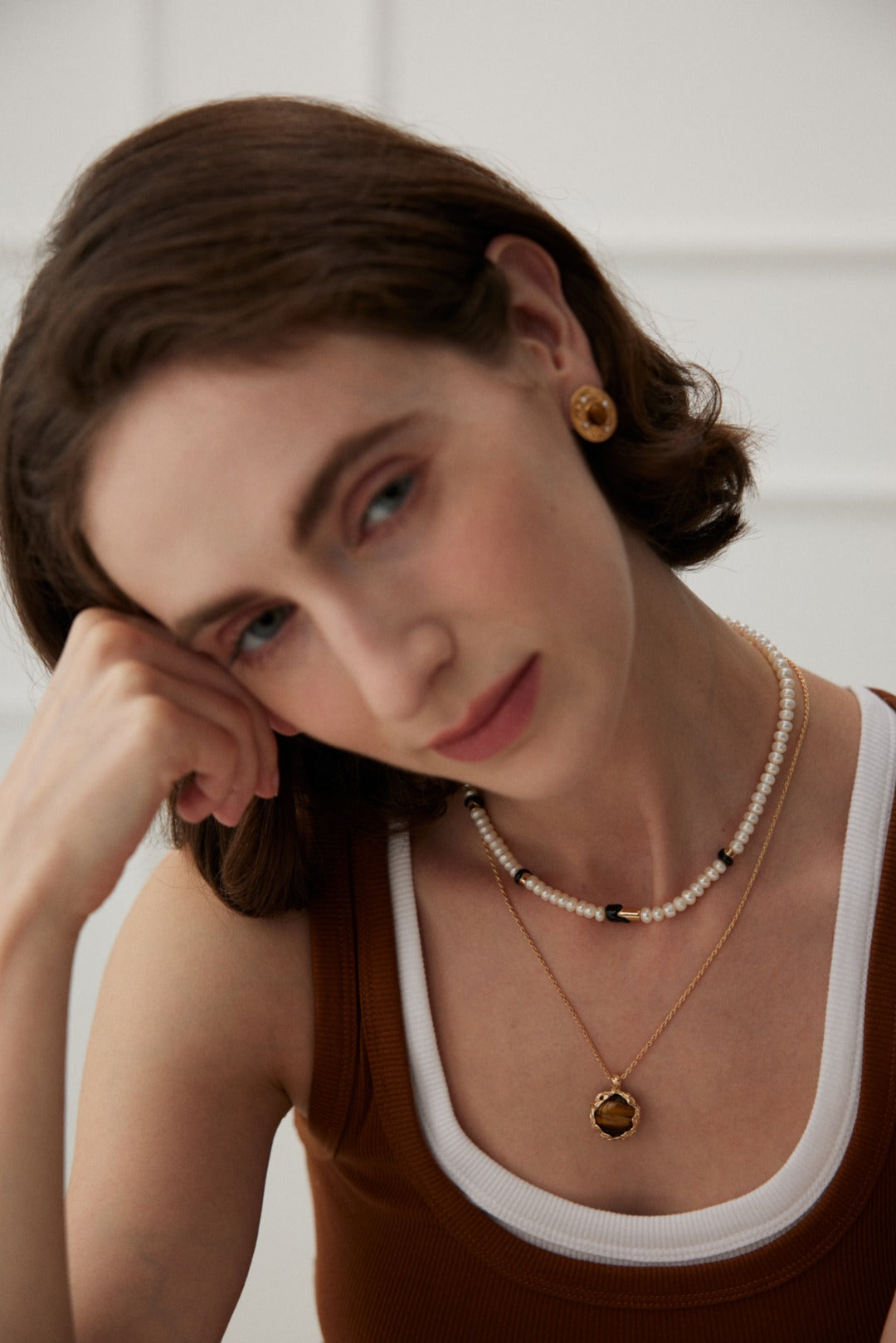 Tiger Eye Pendant Necklace | Hand-Carved Volcanic Texture