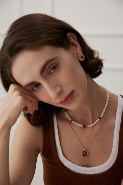Tiger Eye Pendant Necklace | Hand-Carved Volcanic Texture