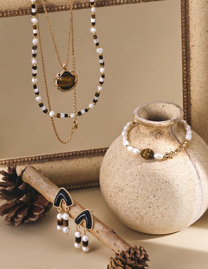 Tiger Eye Pendant Necklace | Hand-Carved Volcanic Texture