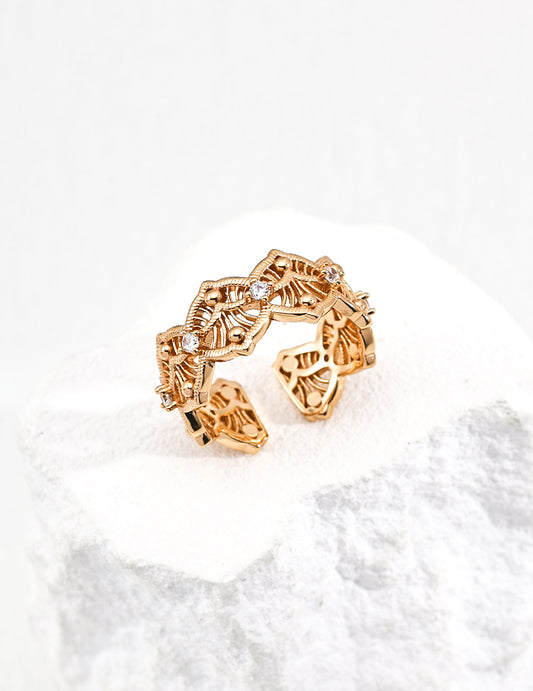 Vintage Openwork Zircon Ring