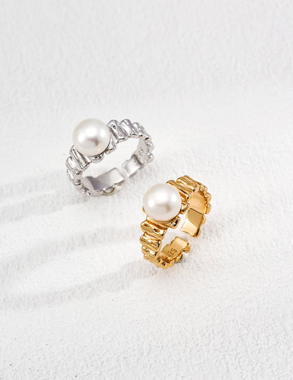 Minimalist Natural Pearl Ring
