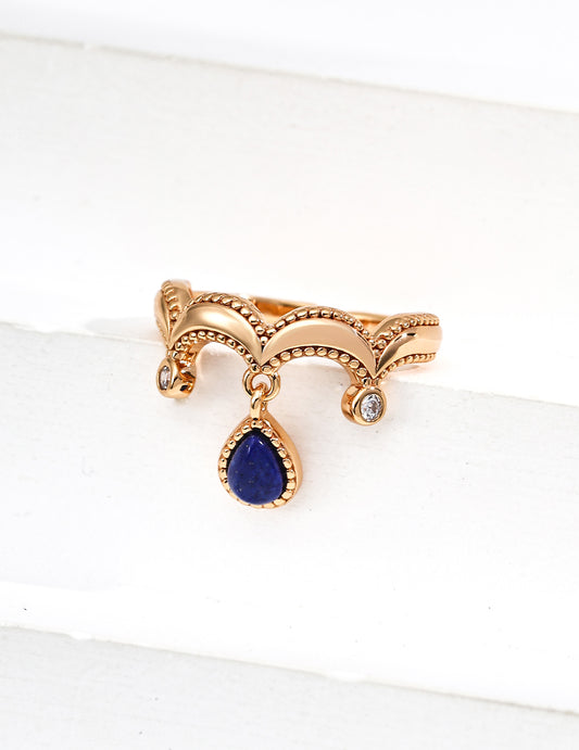 Vintage Lapis Lazuli & Zircon Ring