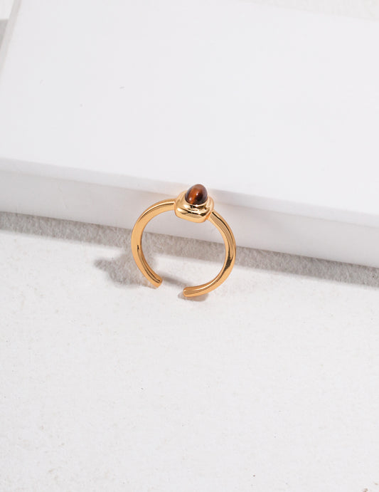 Tiger’s Eye Ring | S925 Sterling Silver Adjustable Ring