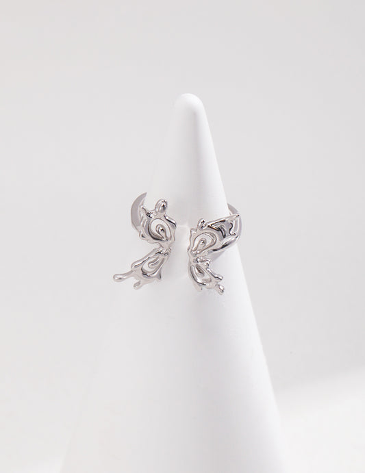 Orchid Butterfly Ring | S925 Silver Adjustable Design