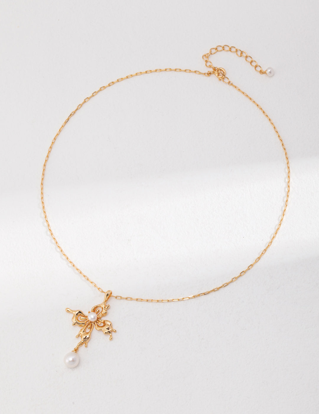 Butterfly Orchid Pearl Necklace | S925 Silver Tassel Design