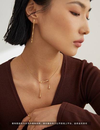 S925 Sterling Silver Minimal Water Drop Necklace