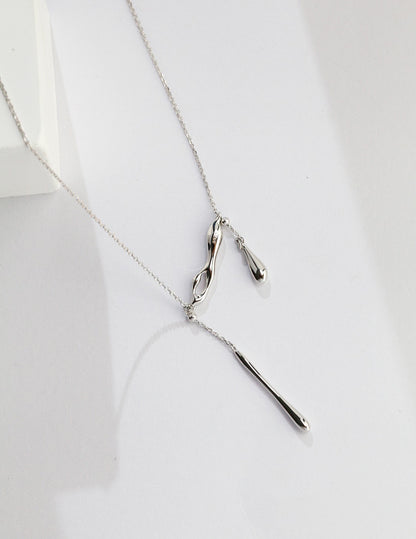 S925 Sterling Silver Minimal Water Drop Necklace