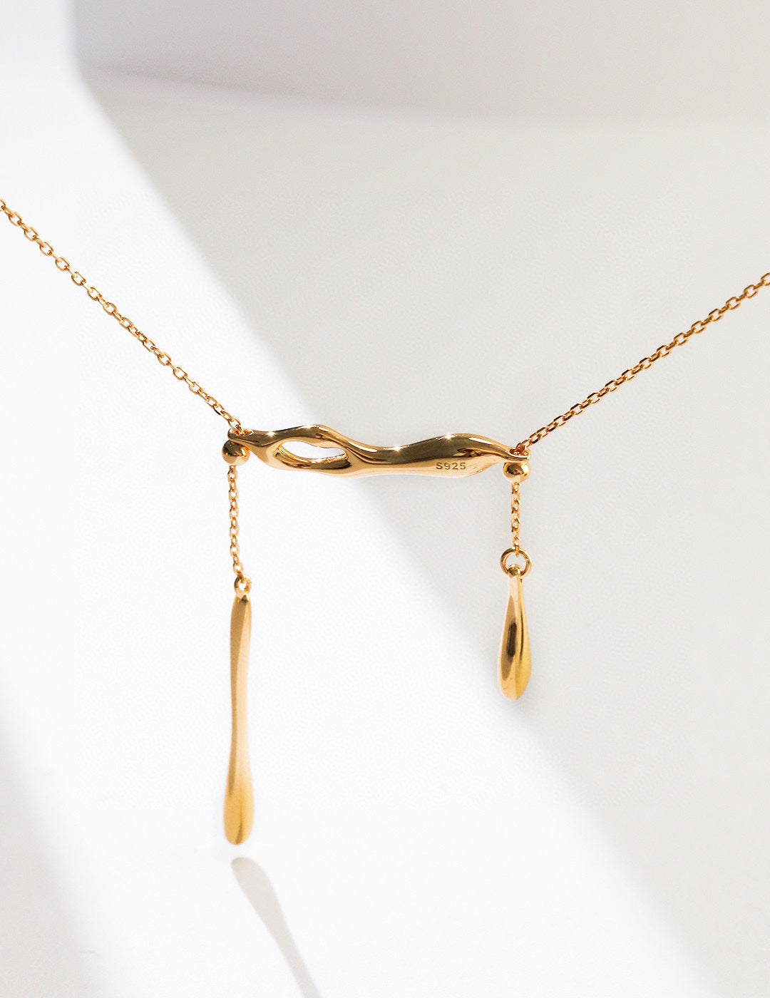 S925 Sterling Silver Minimal Water Drop Necklace