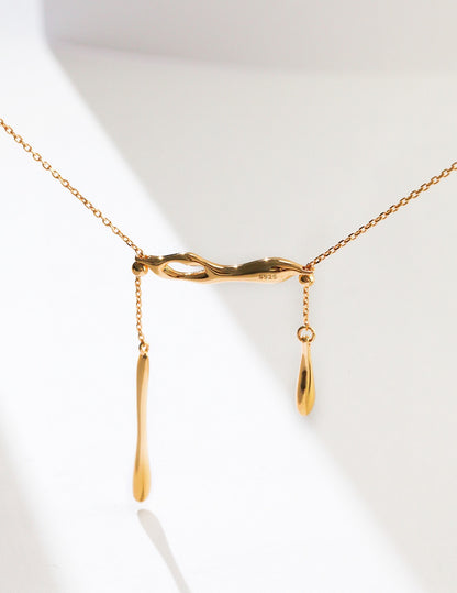 S925 Sterling Silver Minimal Water Drop Necklace