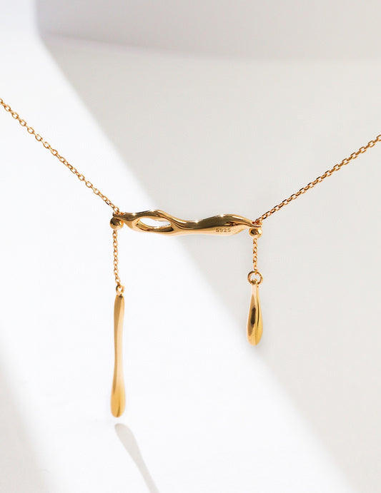 S925 Sterling Silver Minimal Water Drop Necklace