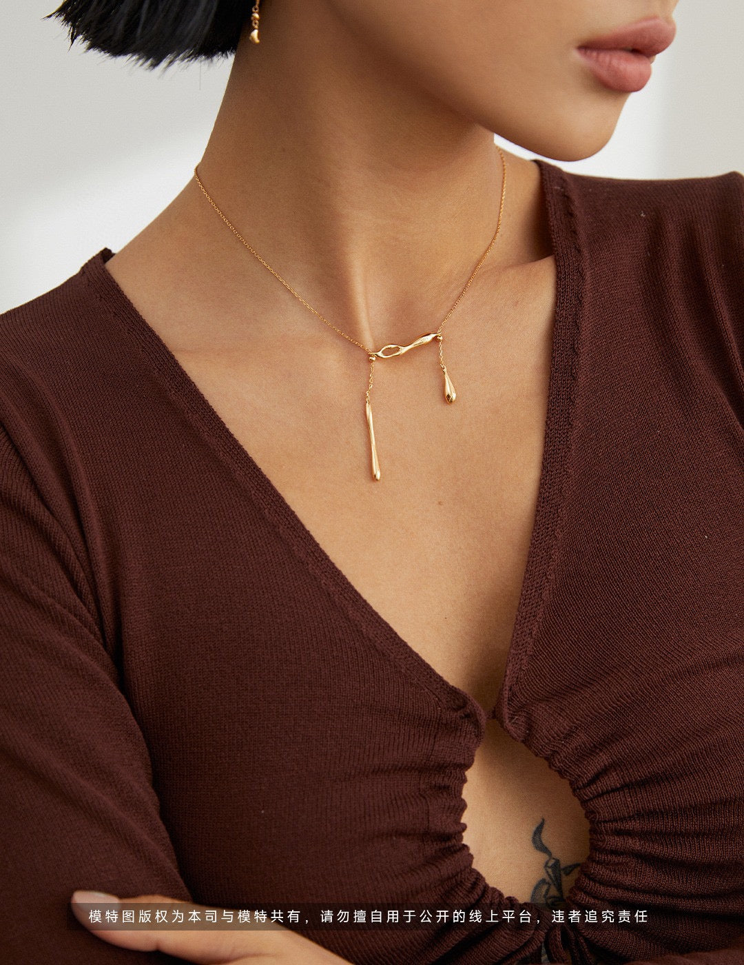 S925 Sterling Silver Minimal Water Drop Necklace