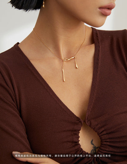 S925 Sterling Silver Minimal Water Drop Necklace
