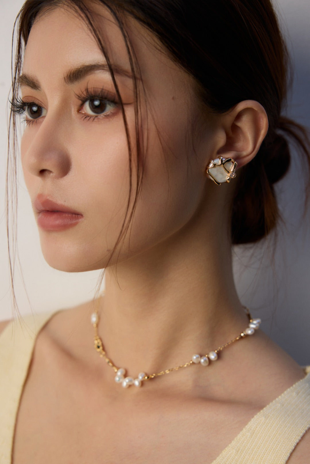 Natural Baroque Pearl Earrings | Flowing Water Design