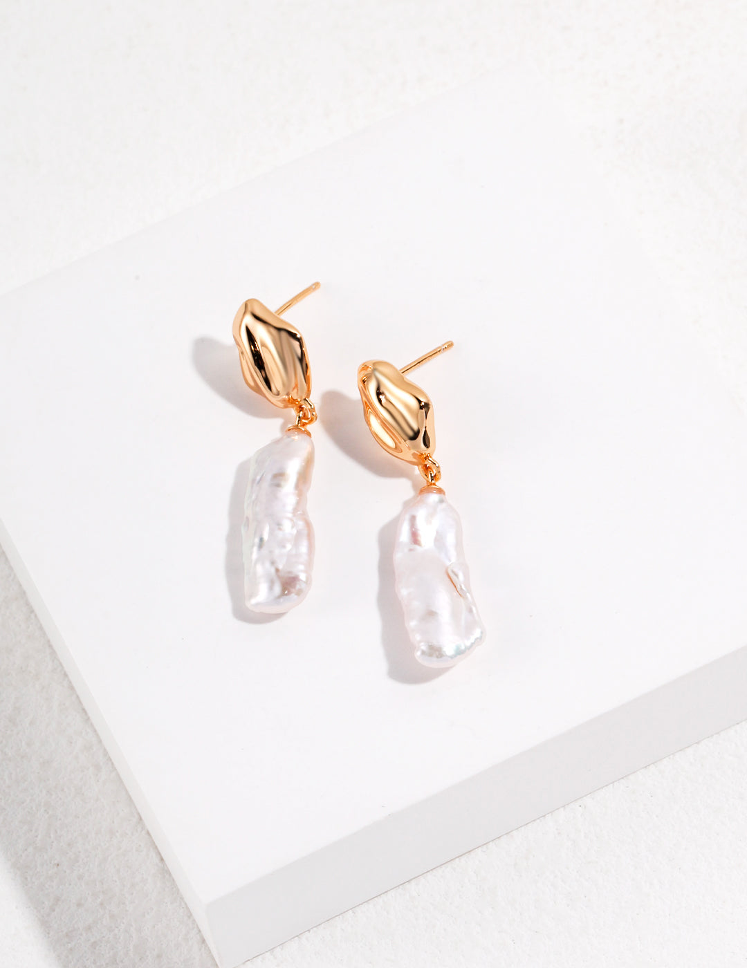S925 Silver Baroque Pearl Earrings | Irregular Design Elegant