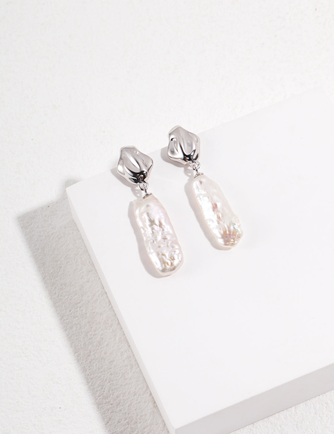 S925 Silver Baroque Pearl Earrings | Irregular Design Elegant